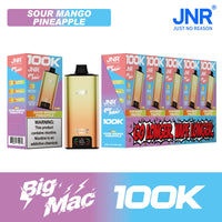 Sour Mango Pineapple JNR Big Mac 100K disposable vape packaging