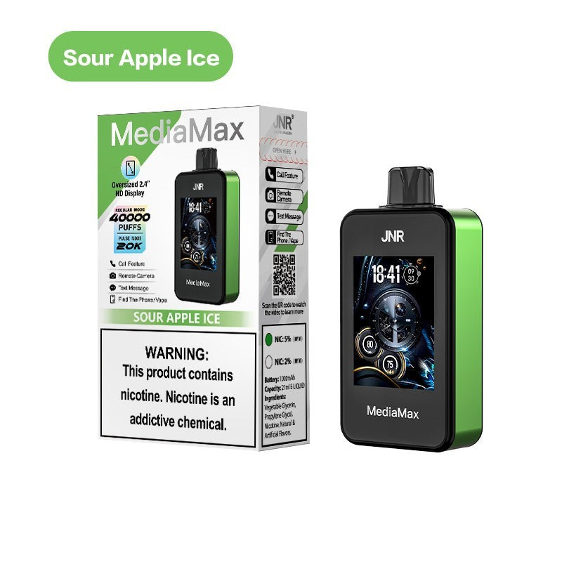 Sour Apple Ice Disposable Vape - JNR MediaMax 40000