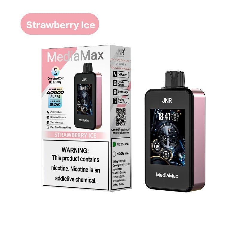 Strawberry Ice Disposable Vape - JNR MediaMax 40000