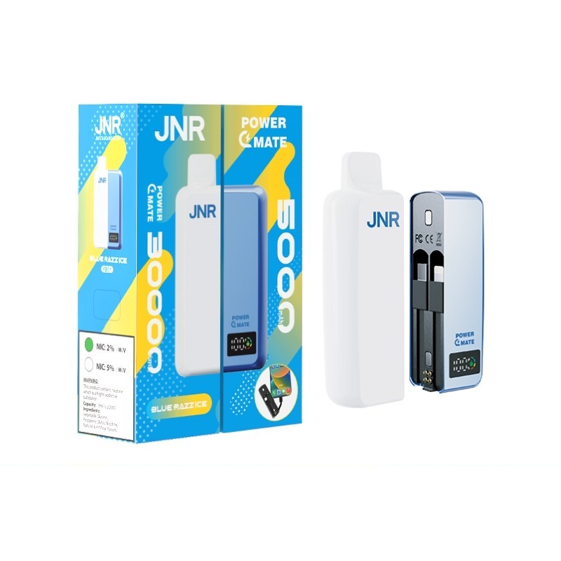 Blue Razz Ice JNR Power Mate 30K Kit disposable vape packaging 