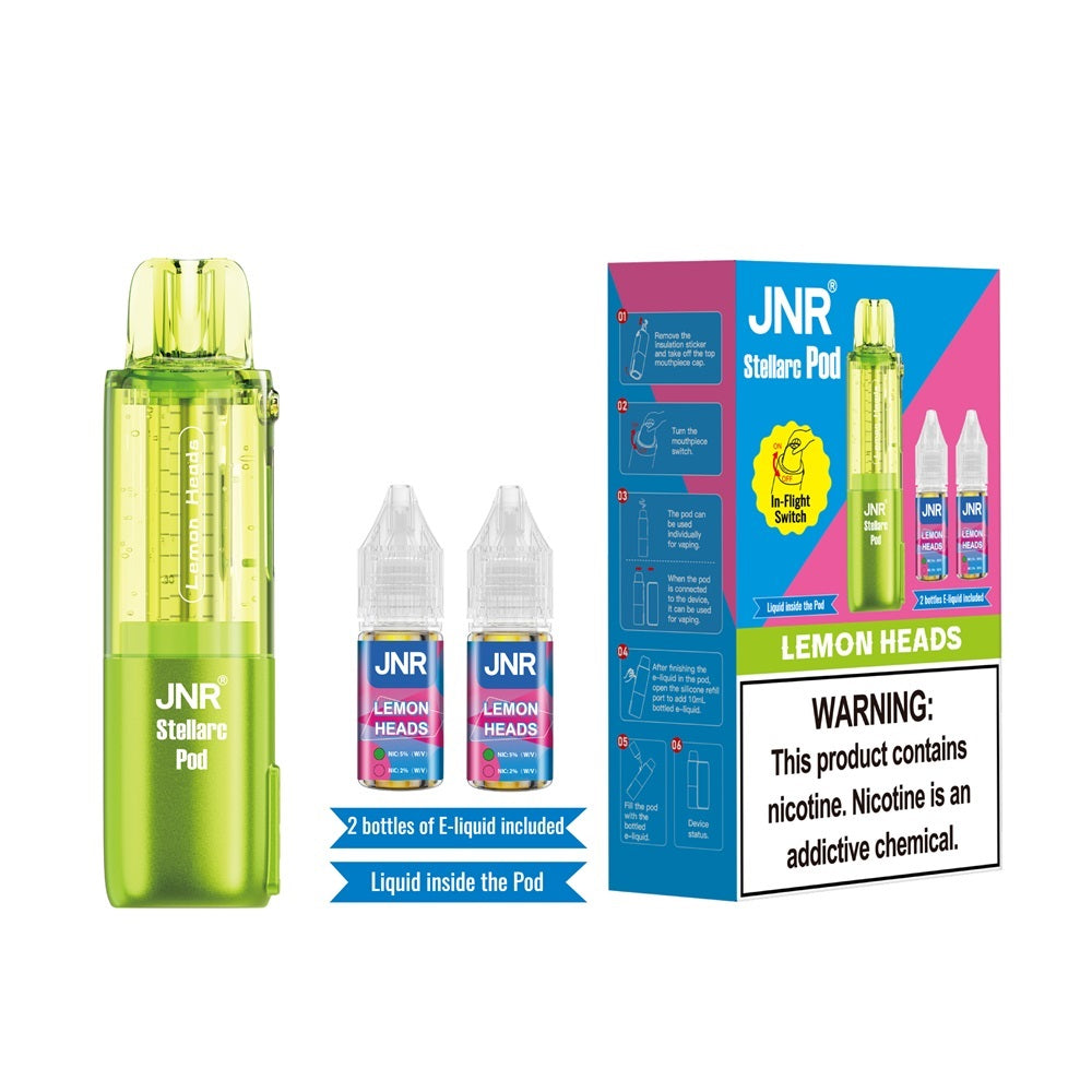 Lemon Heads JNR Stellarc 100K Pod disposable vape packaging 