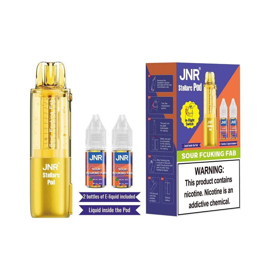Sour Fcuking Fab JNR Stellarc 100K Pod disposable vape packaging
