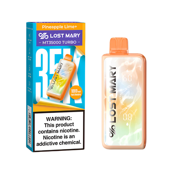 Pineapple Lime+ Lost Mary MT35000 Turbo Disposable Vape Packaging