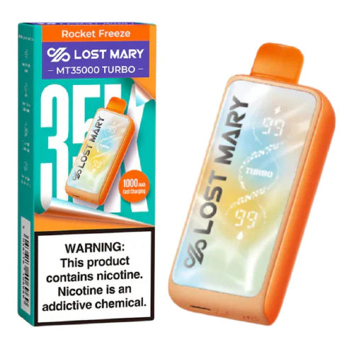 Rocket Freeze Lost Mary MT35000 Turbo Disposable Vape Packaging