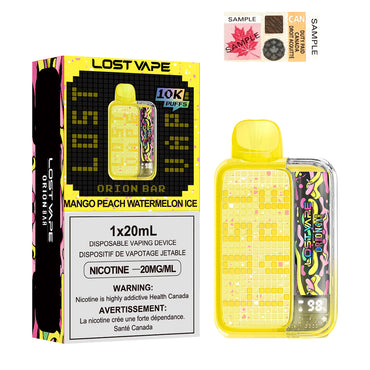 Peach Mango Watermelon Lost Vape Orion Bar 10000 disposable vape packaging 