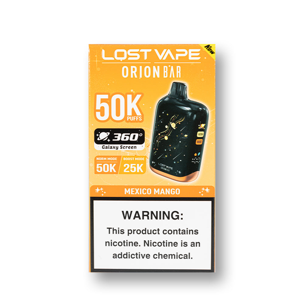 Mexico Mango Lost Vape Orion Bar 50K V2 disposable vape packaging