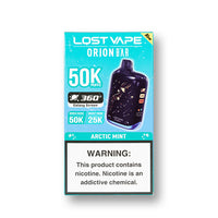 Arctic Mint Lost Vape Orion Bar 50K V2 disposable vape packaging