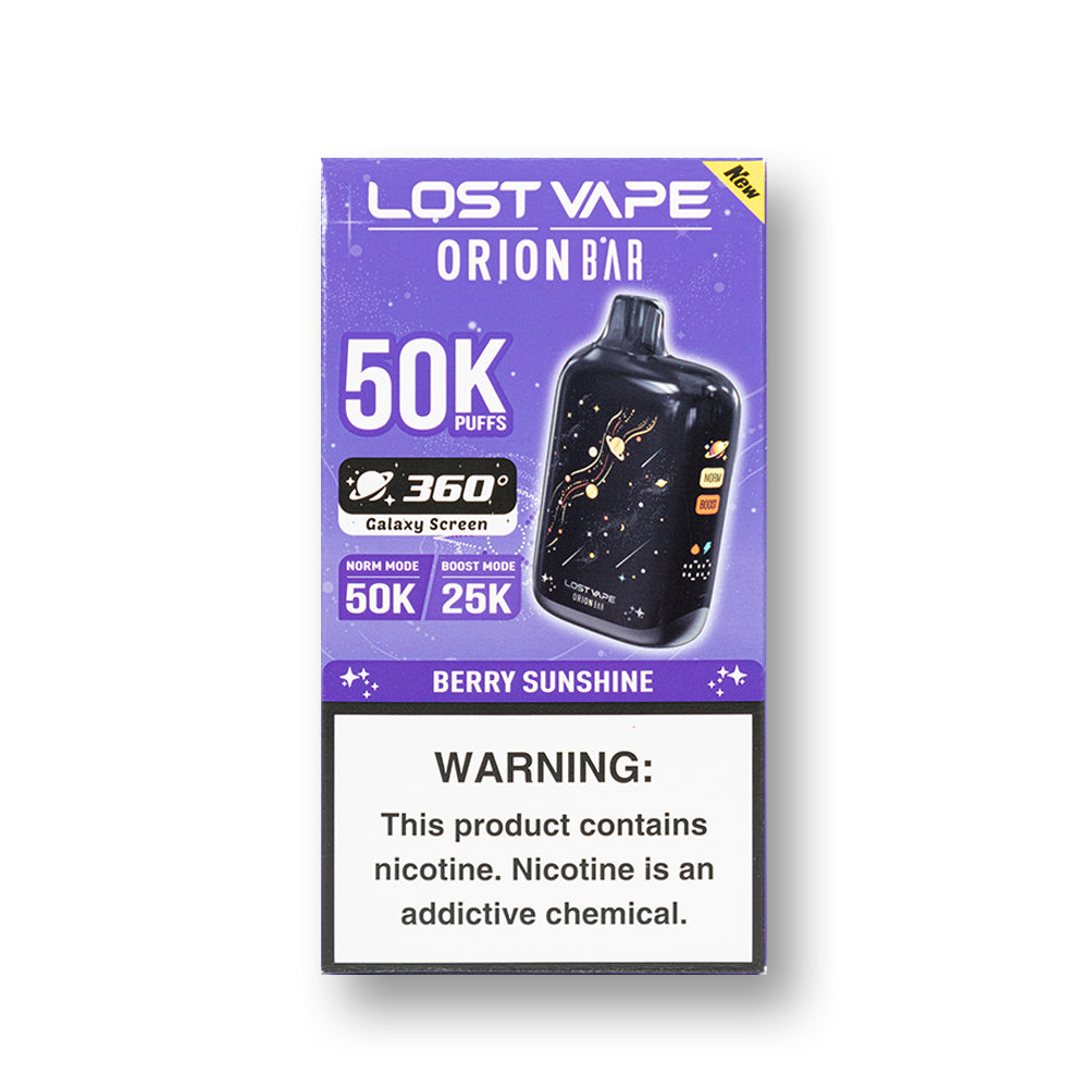 Berry Sunshine Lost Vape Orion Bar 50K V2 disposable vape packaging
