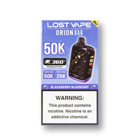 Blackberry Blueberry Lost Vape Orion Bar 50K V2 disposable vape packaging