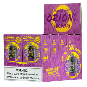 Passion Fruit Pineapple Lost Vape Orion Bar 7500 disposable vape packaging
