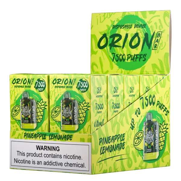 Pineapple Lemonade Lost Vape Orion Bar 7500 disposable vape packaging 