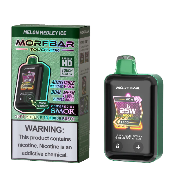 Melon Medley Ice Morf Bar Touch 20K disposable vape packaging