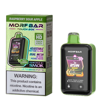 Raspberry Sour Apple Morf Bar Touch 20K disposable vape packaging