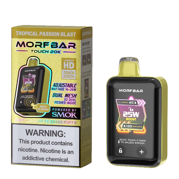 Tropical Passion Blast Morf Bar Touch 20K disposable vape pakaging 