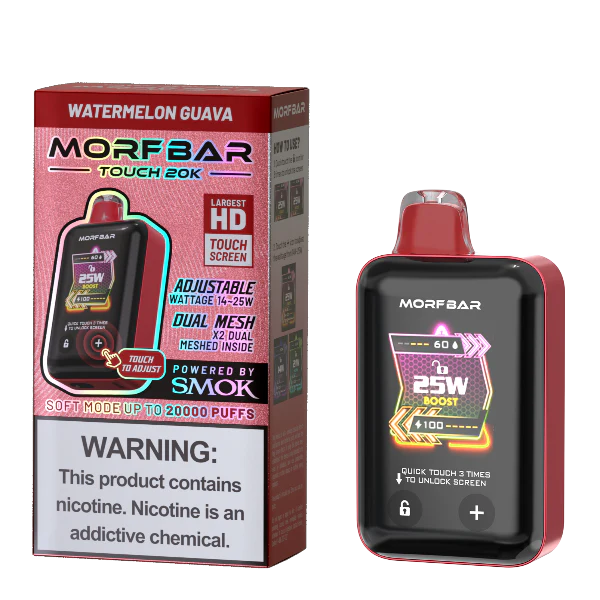 Watermelon Guava Morf Bar Touch 20K disposable vape packaging 
