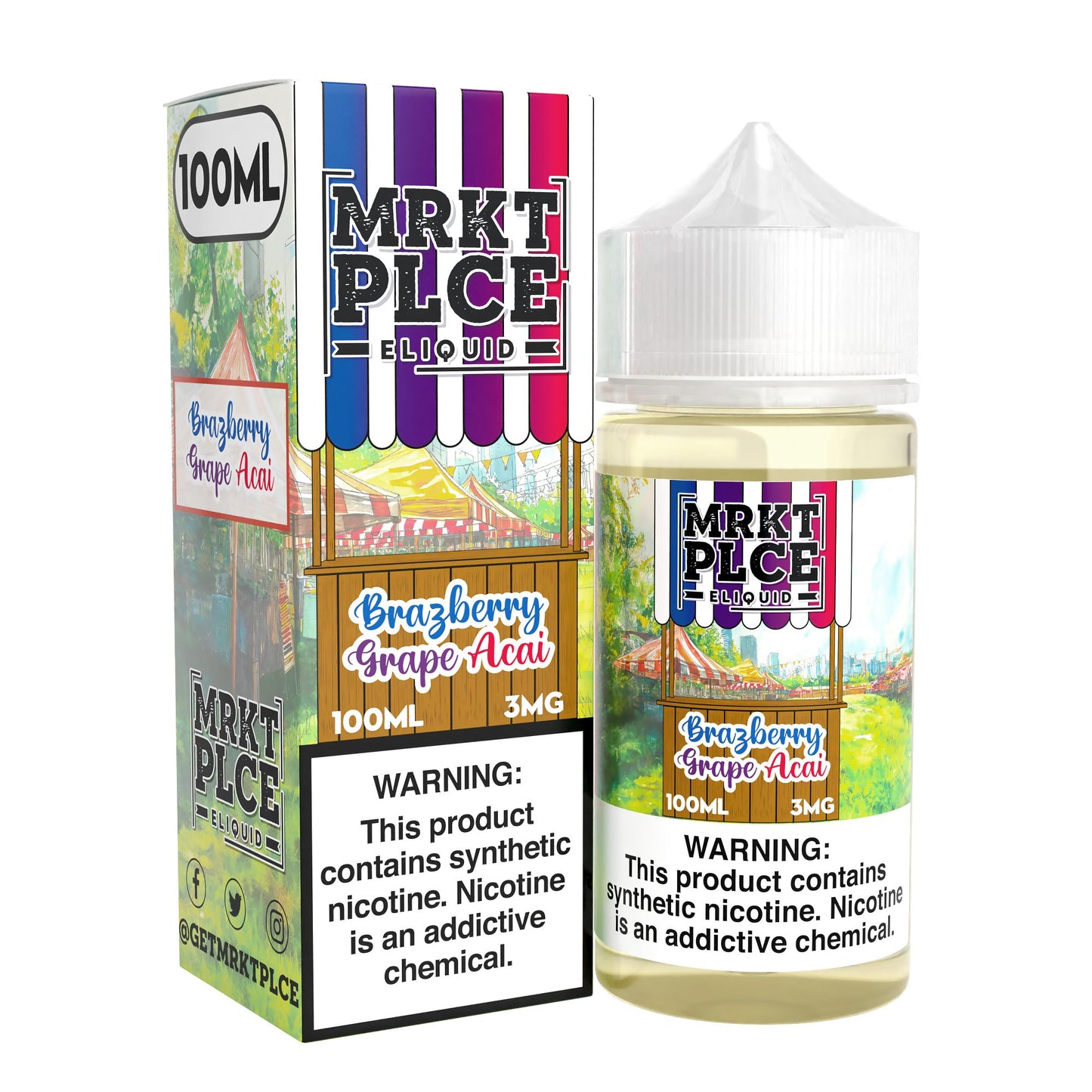 Brazberry Grape Acai MRKT PLCE E-liquid packaging