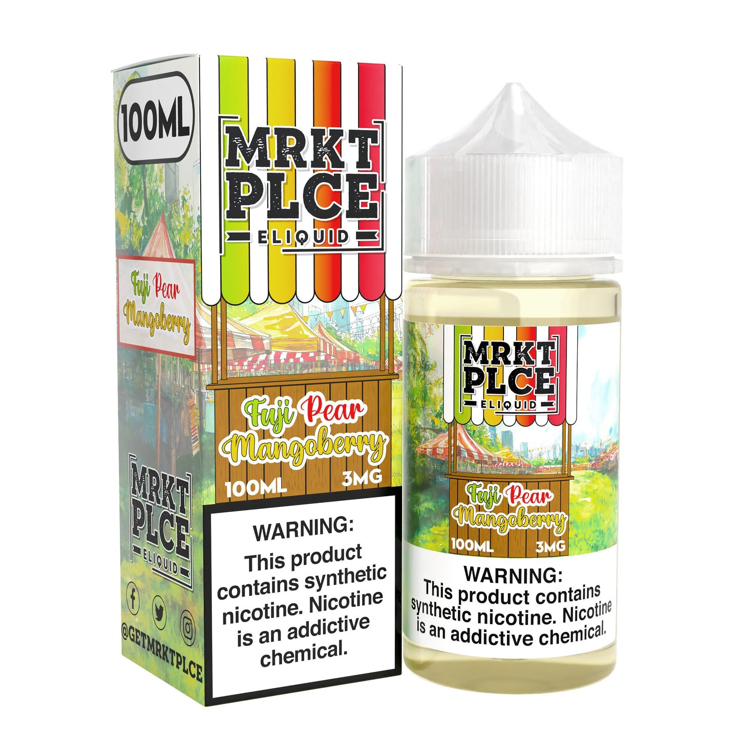 Fuji Pear Mangoberry MRKT PLCE E-liquid packaging