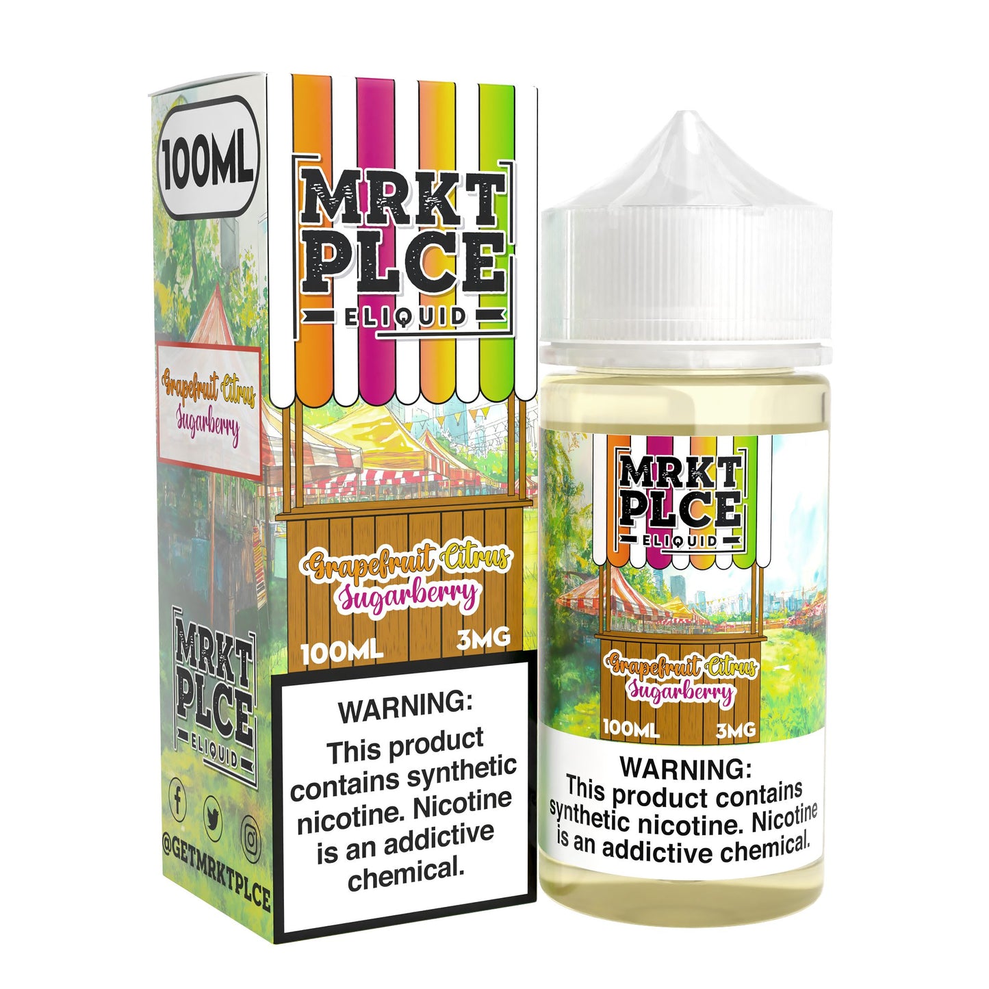 Grapefruit Citrus Sugarberry MRKT PLCE E-liquid packaging