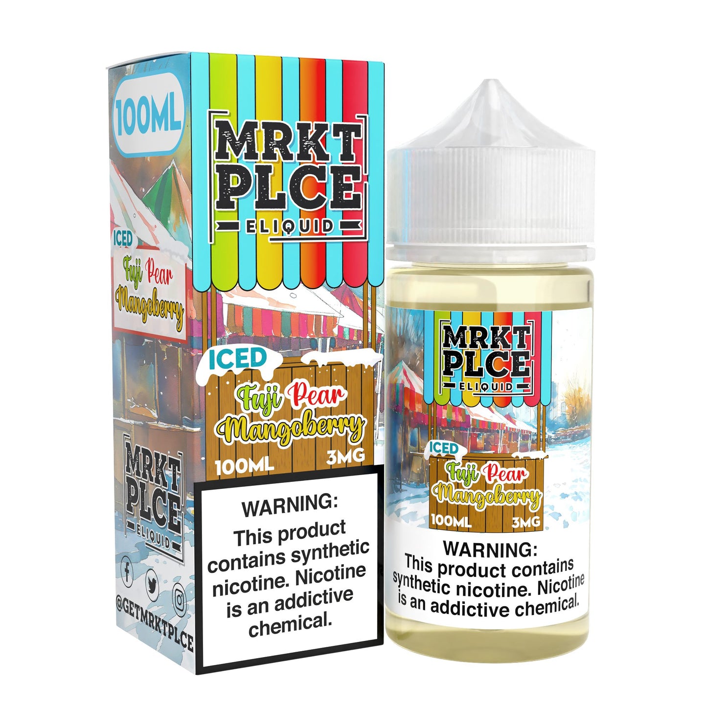 Iced Fuji Pear Mangoberry MRKT PLCE E-liquid packaging