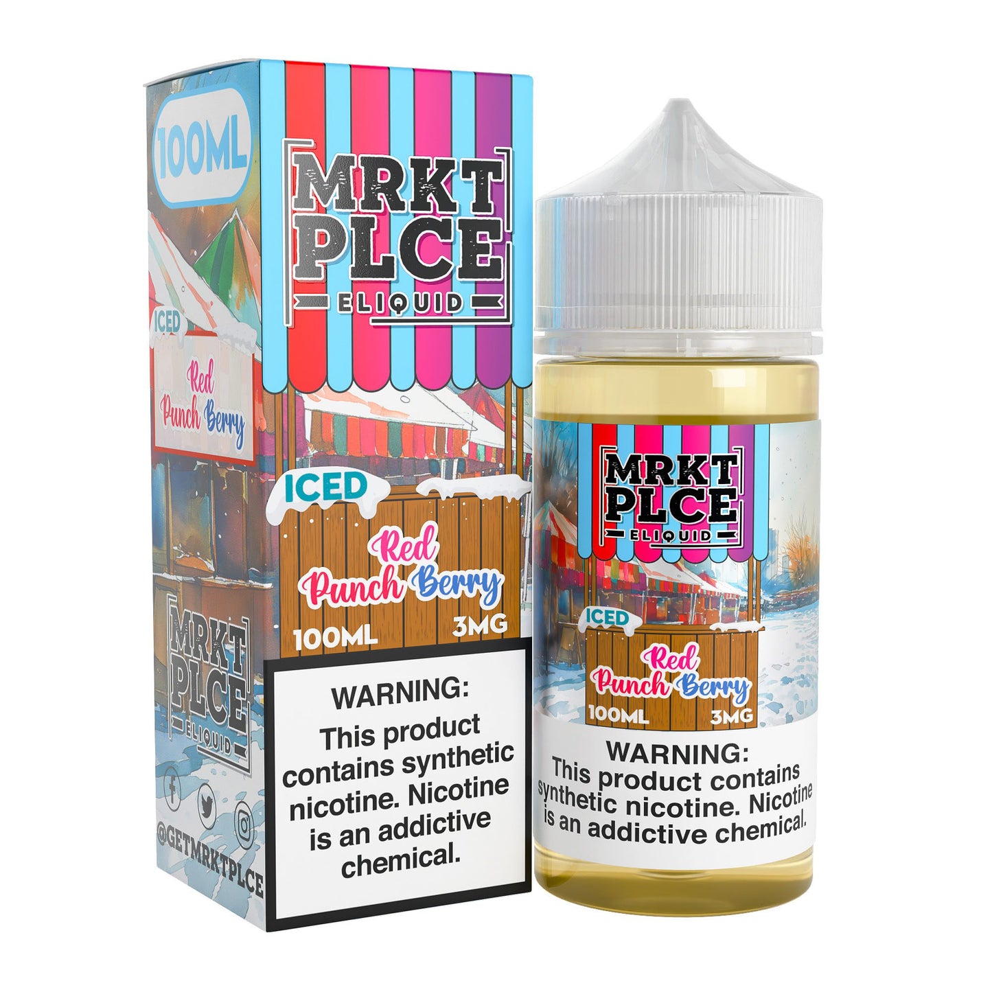 Iced Red Punch Berry MRKT PLCE E-liquid packaging
