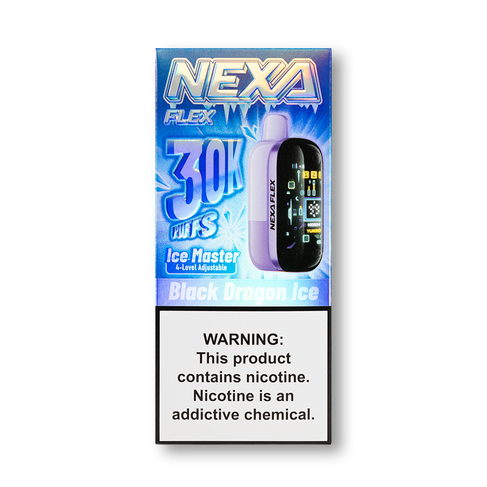 Black Dragon Ice Nexa Flex 30K Kit Coolness Edition disposable vape packaging