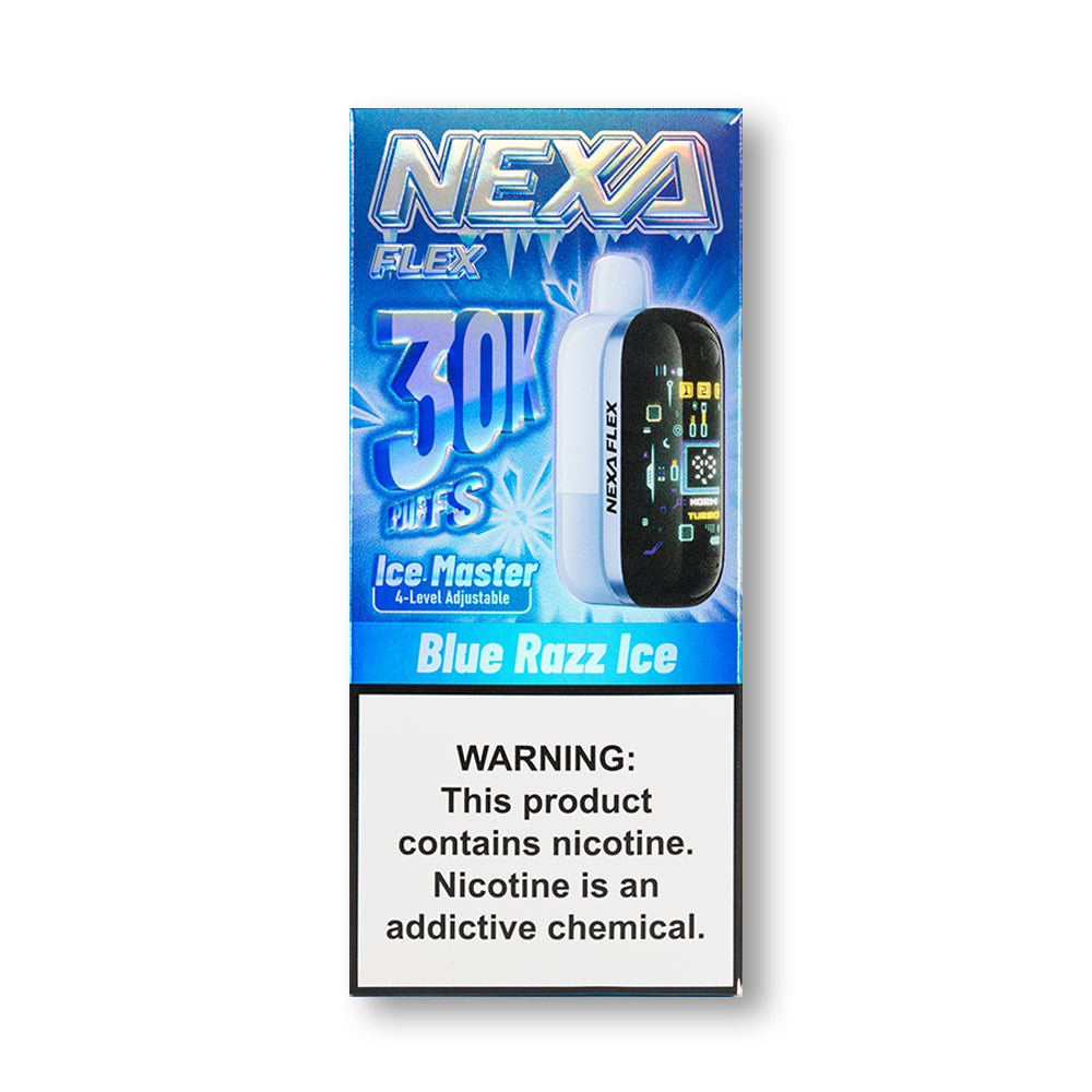 Blue Razz Ice Nexa Flex 30K Kit Coolness Edition disposable vape packaging