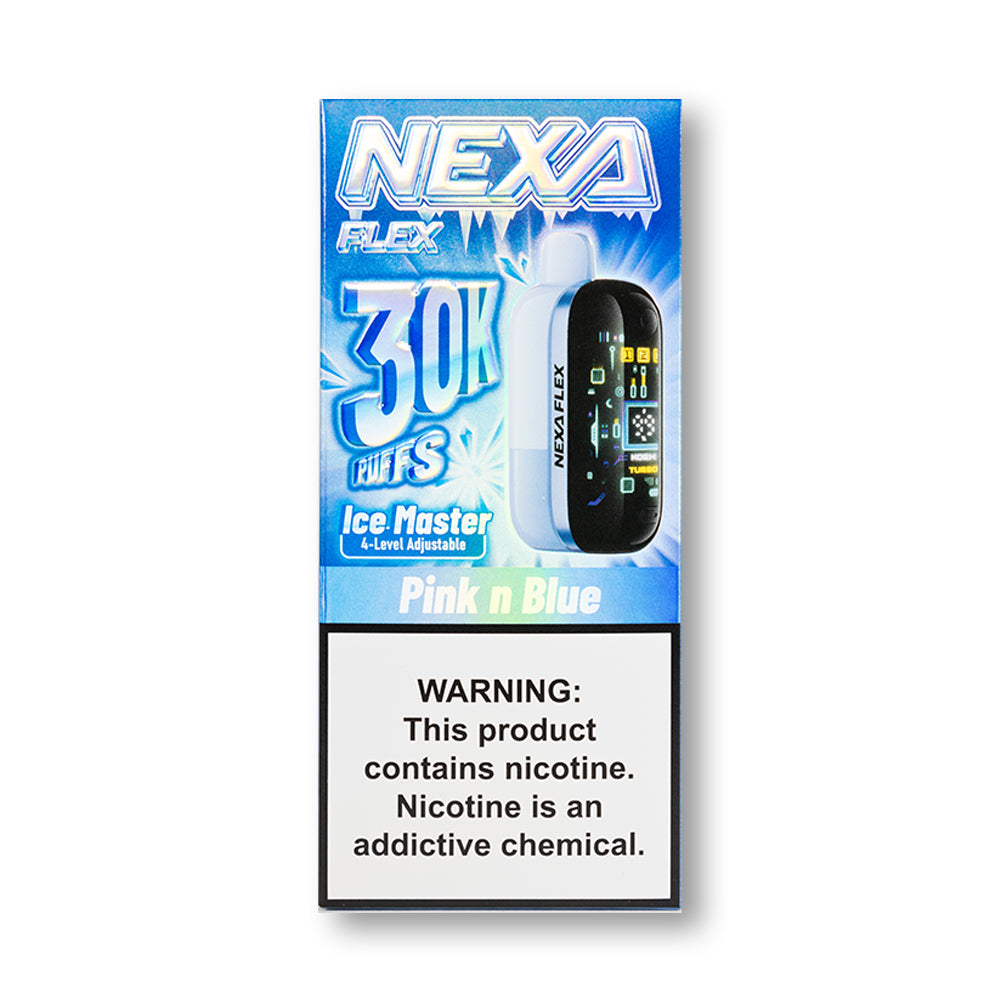 Pink n Blue Nexa Flex 30K Kit Coolness Edition disposable vape packaging
