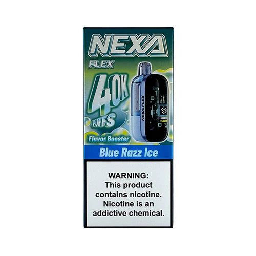 Blue Razz Ice Nexa Flex 40K Kit Disposable Vape Packaging 