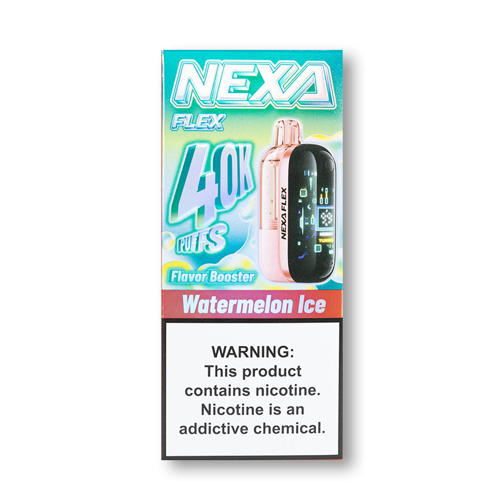 Watermelon Ice Nexa Flex 40K Kit Visible Edition disposable vape packaging