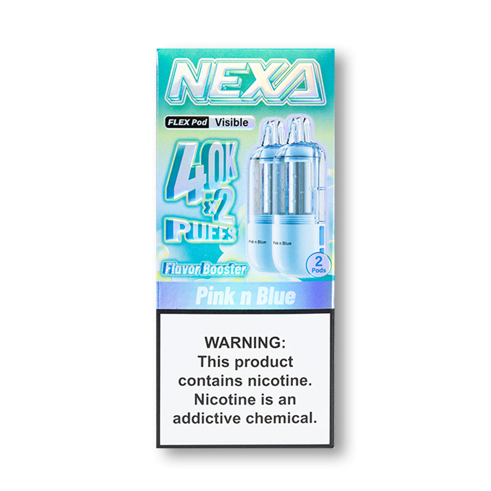Pink n Blue Nexa Flex 40K Pod Visible Edition disposable vape packaging