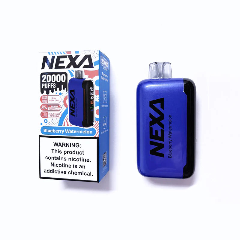 Blueberry Watermelon Nexa N20000 disposable vape packaging 