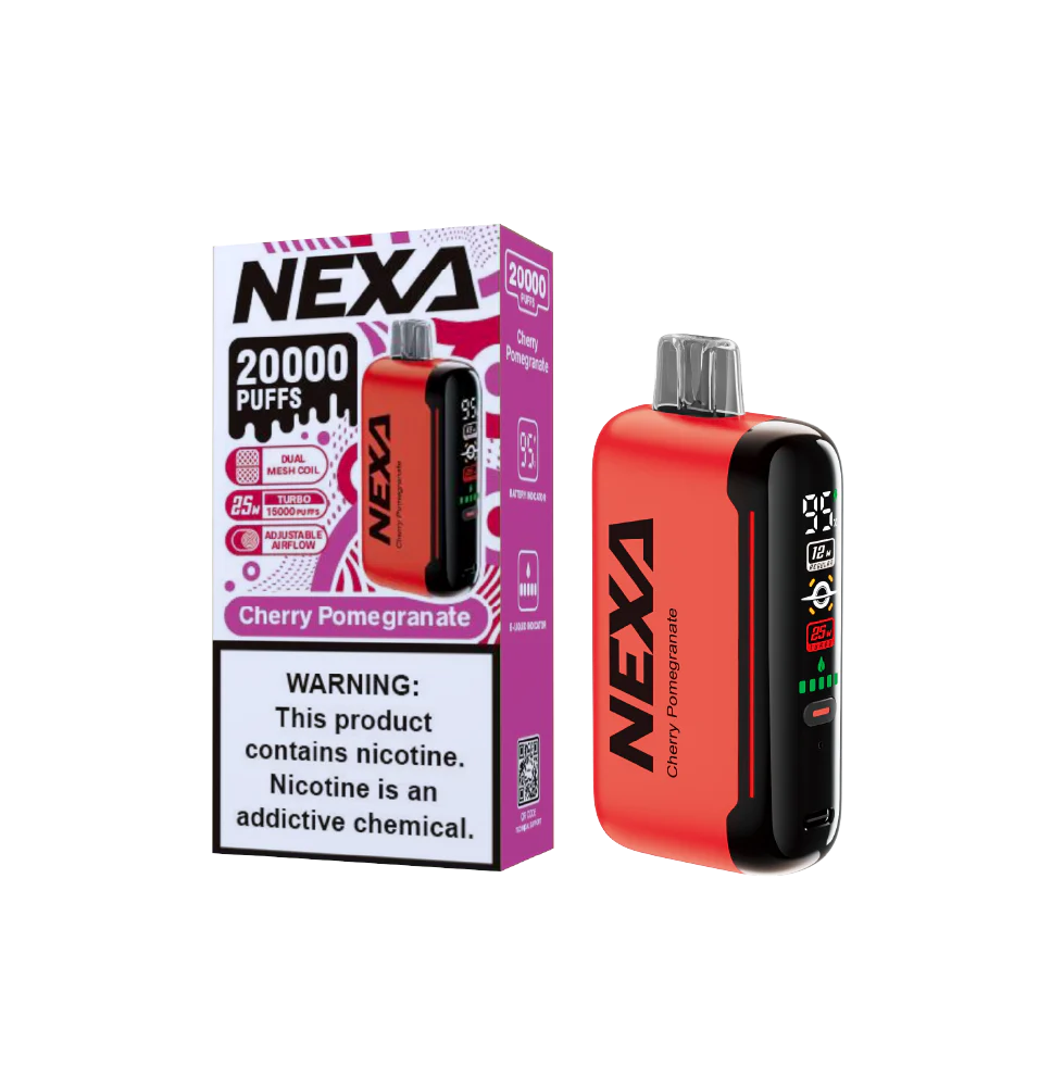 Cherry Pomegranate Nexa N20000  disposable vape packaging 