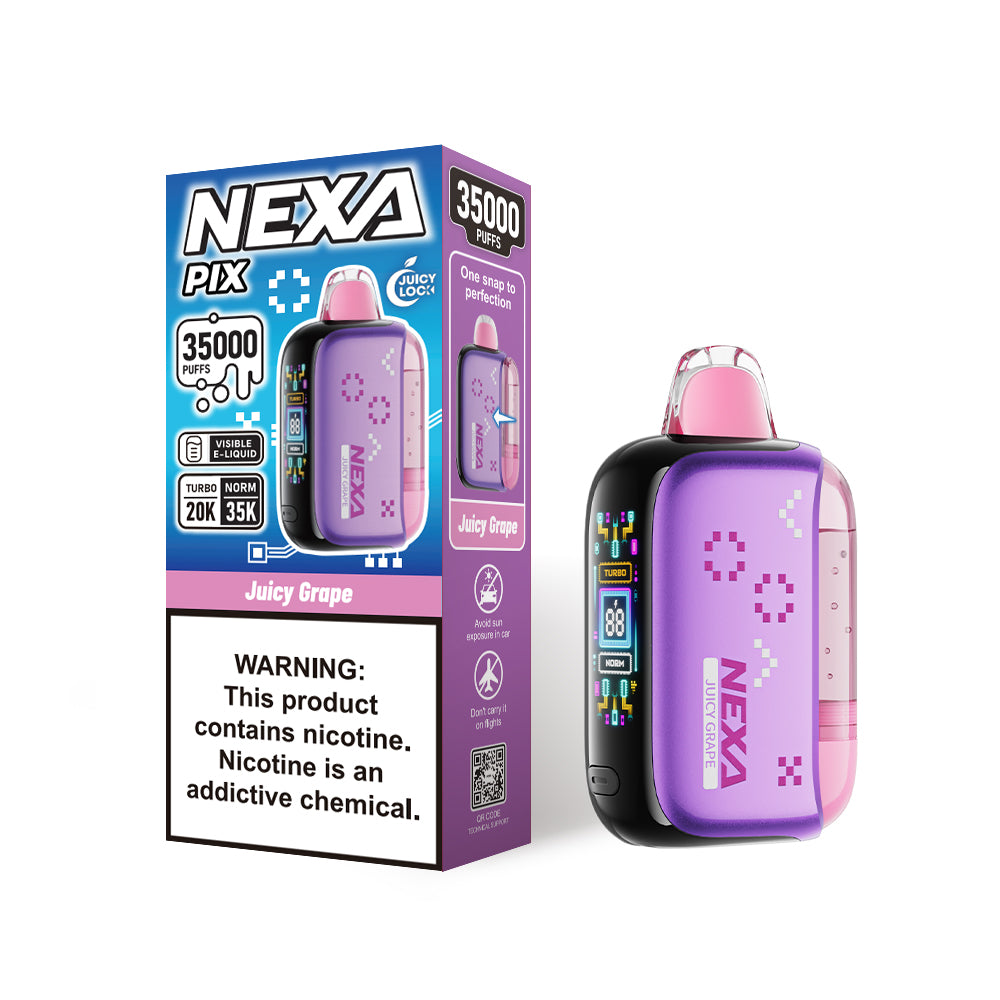 Juicy Grape Nexa PIX 35000 Disposable Vape Packaging 