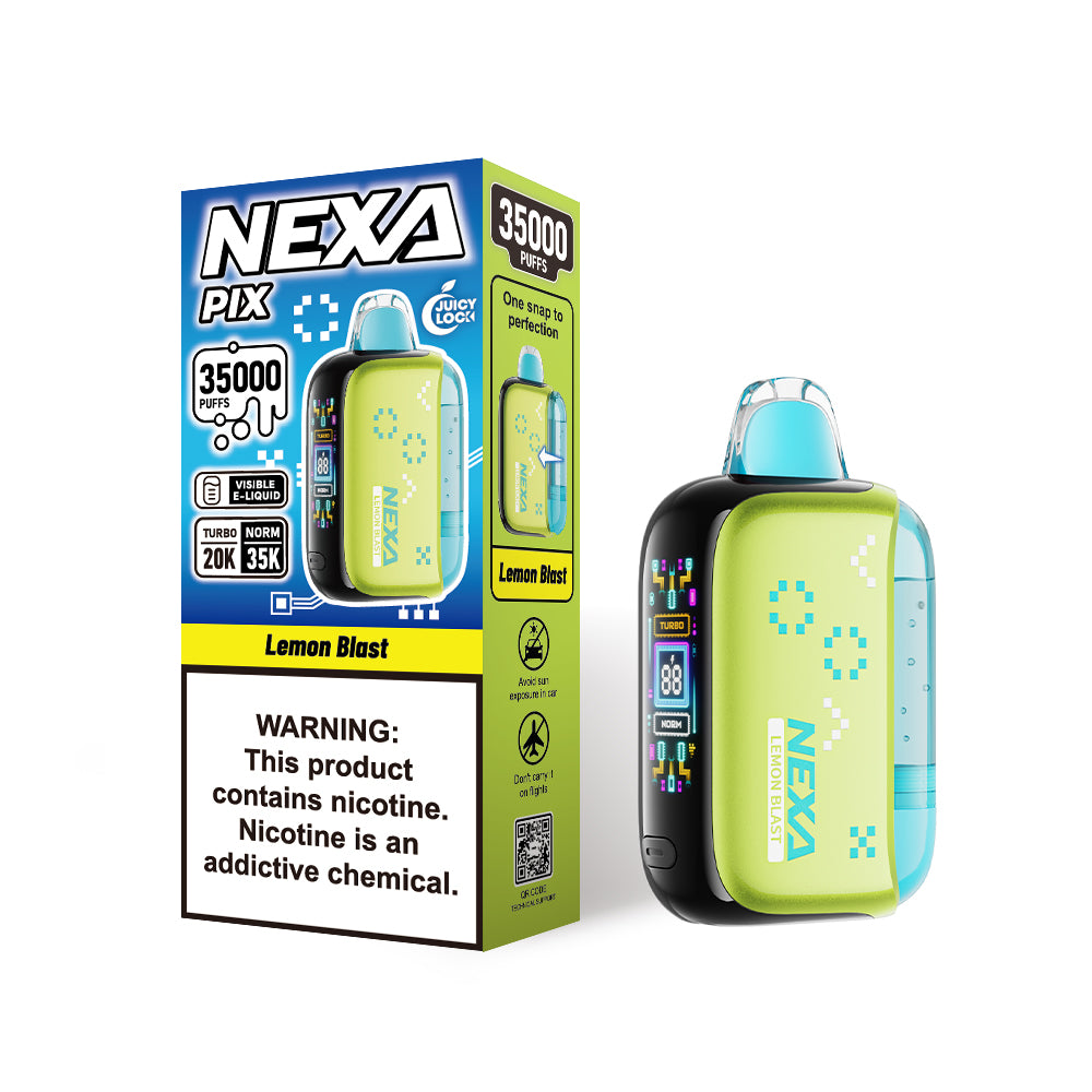 Lemon Blast Nexa PIX 35000 Disposable Vape Packaging 