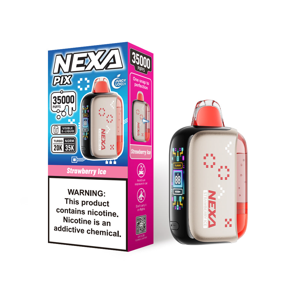 Strawberry Ice Nexa PIX 35000 Disposable Vape Packaging 