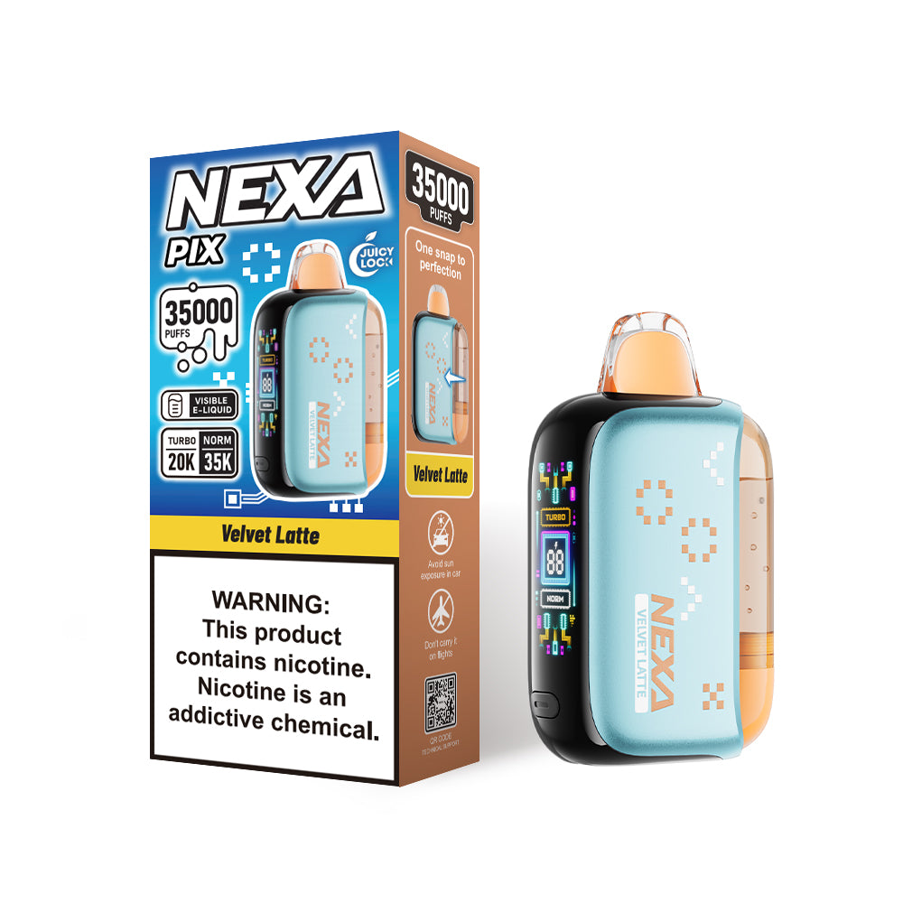 Velvet Latte Nexa PIX 35000 Disposable Vape Packaging 