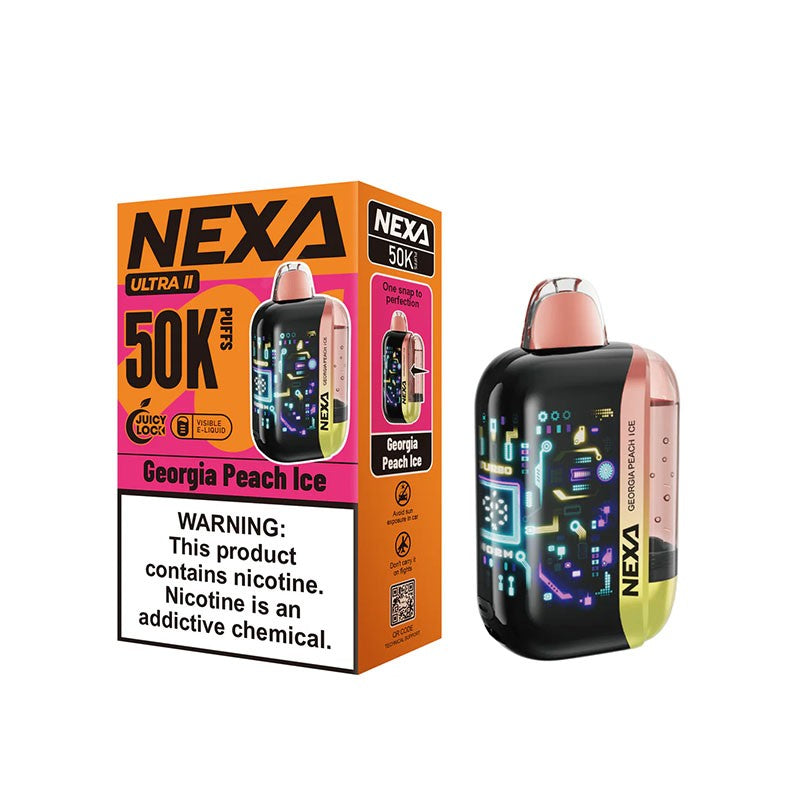 Georgia Peach Ice Nexa Ultra II 50K Disposable Vape Packaging 