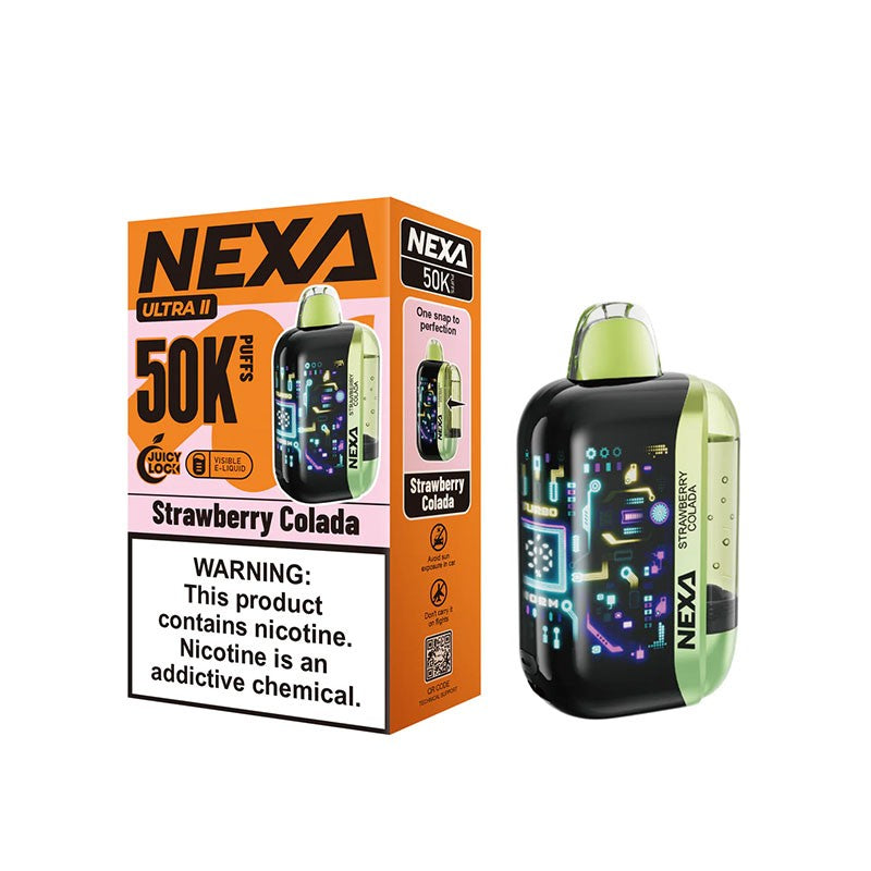 Strawberry Colada Nexa Ultra II 50K Disposable Vape Packaging 
