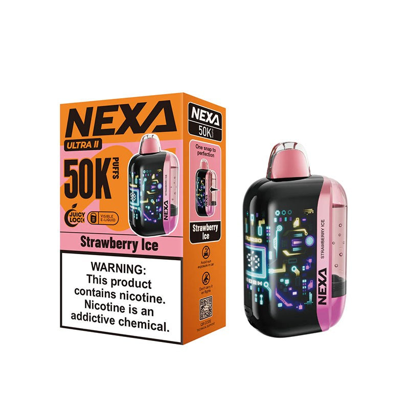 Strawberry Ice Nexa Ultra II 50K Disposable Vape Packaging 