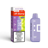 Rocket Freeze Off Stamp Classic Cube 25K Pod disposable vape packaging