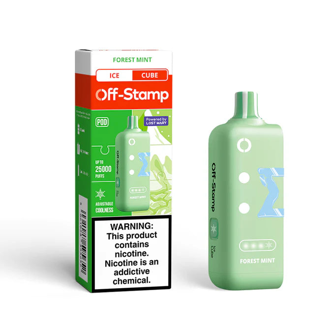 Forest Mint Off Stamp Ice Cube 25K Pod disposable vape packaging