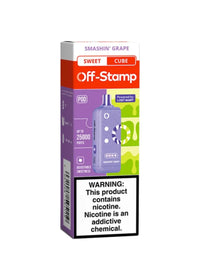 Smashin’ Grape Off Stamp Sweet Cube 25K Pod disposable vape packaging