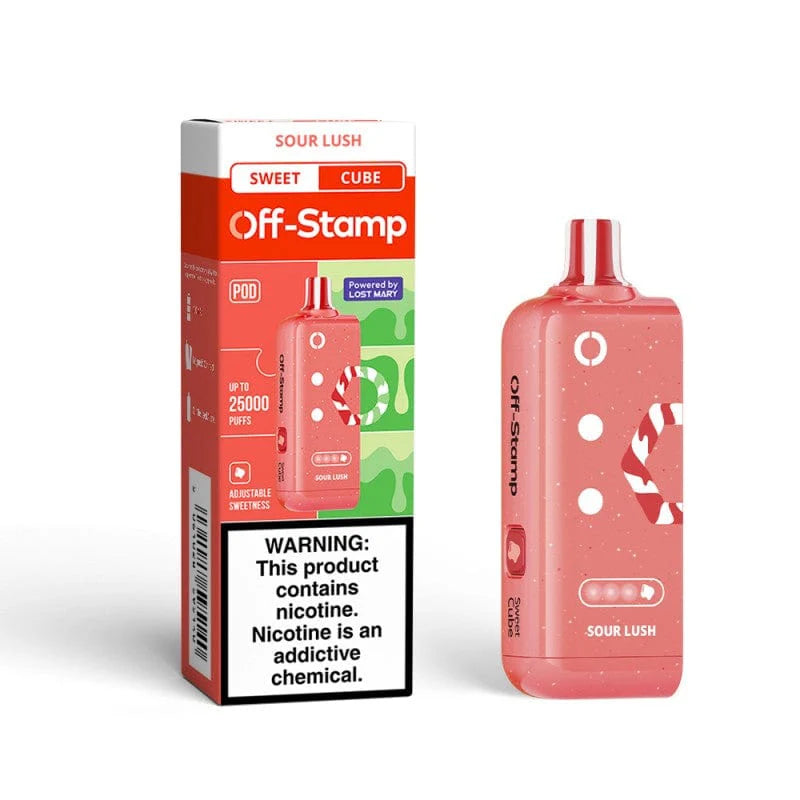 Sour Lush Off Stamp Sweet Cube 25K Pod disposable vape packaging