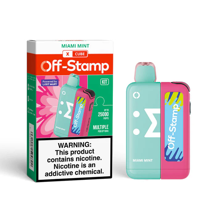 Miami Mint Off-Stamp X Cube 25K Kit disposable vape packaging