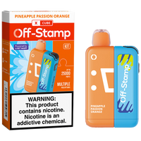 Pineapple Passion Orange Off-Stamp X Cube 25K Kit disposable vape packaging