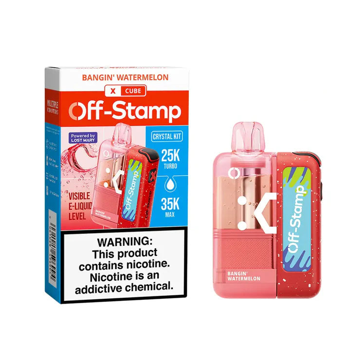 Bangin Watermelon Off-Stamp X-Cube Crystal 35k Kit disposable vape packaging