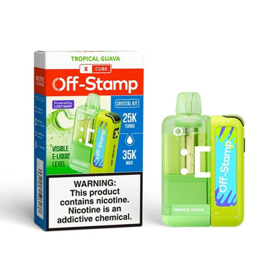 Tropical Guava Off Stamp Crystal Cube 35K Kit disposable vape packaging