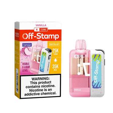 Vanilla Off Stamp X Cube Crystal 35K Kit Off disposable vape packaging