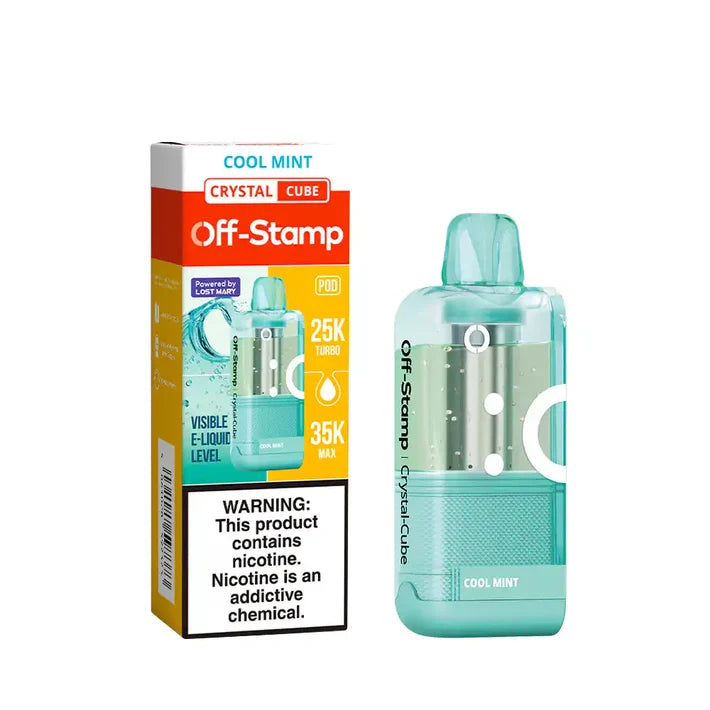 Cool Mint Off-Stamp X-Cube Crystal 35K Pod disposable vape packaging
