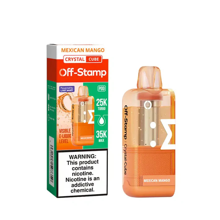 Mexican Mango Off-Stamp X-Cube Crystal 35K Pod disposable vape packaging